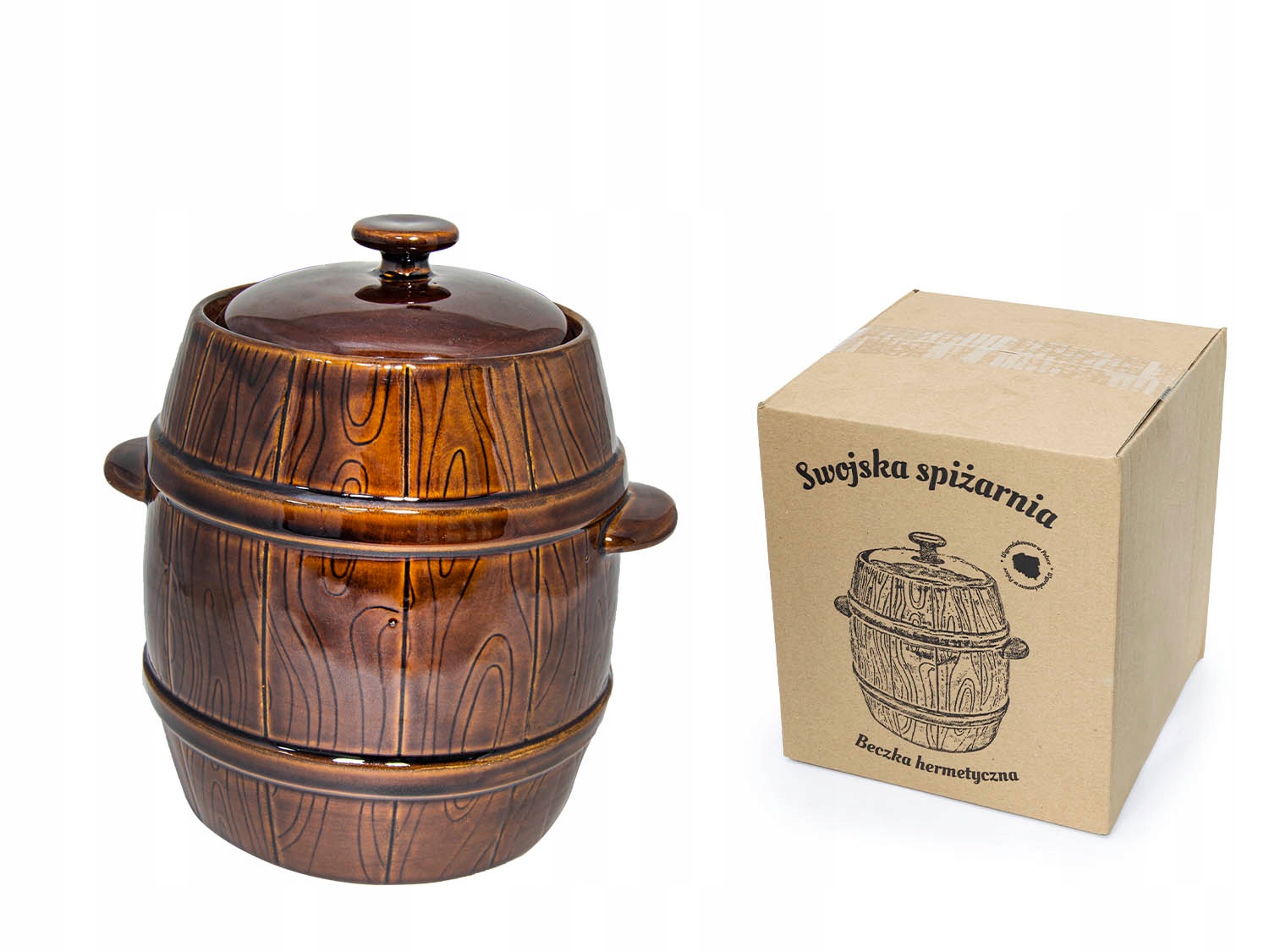 

Garnek kamionkowy do kiszenia beczka z pokrywką 3L