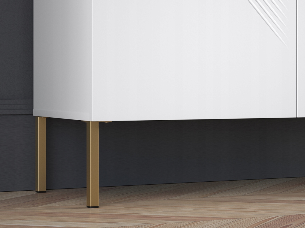 Meblościanka Zestaw Mebli Do Salonu 1 Biały KLERMO Nogi ML