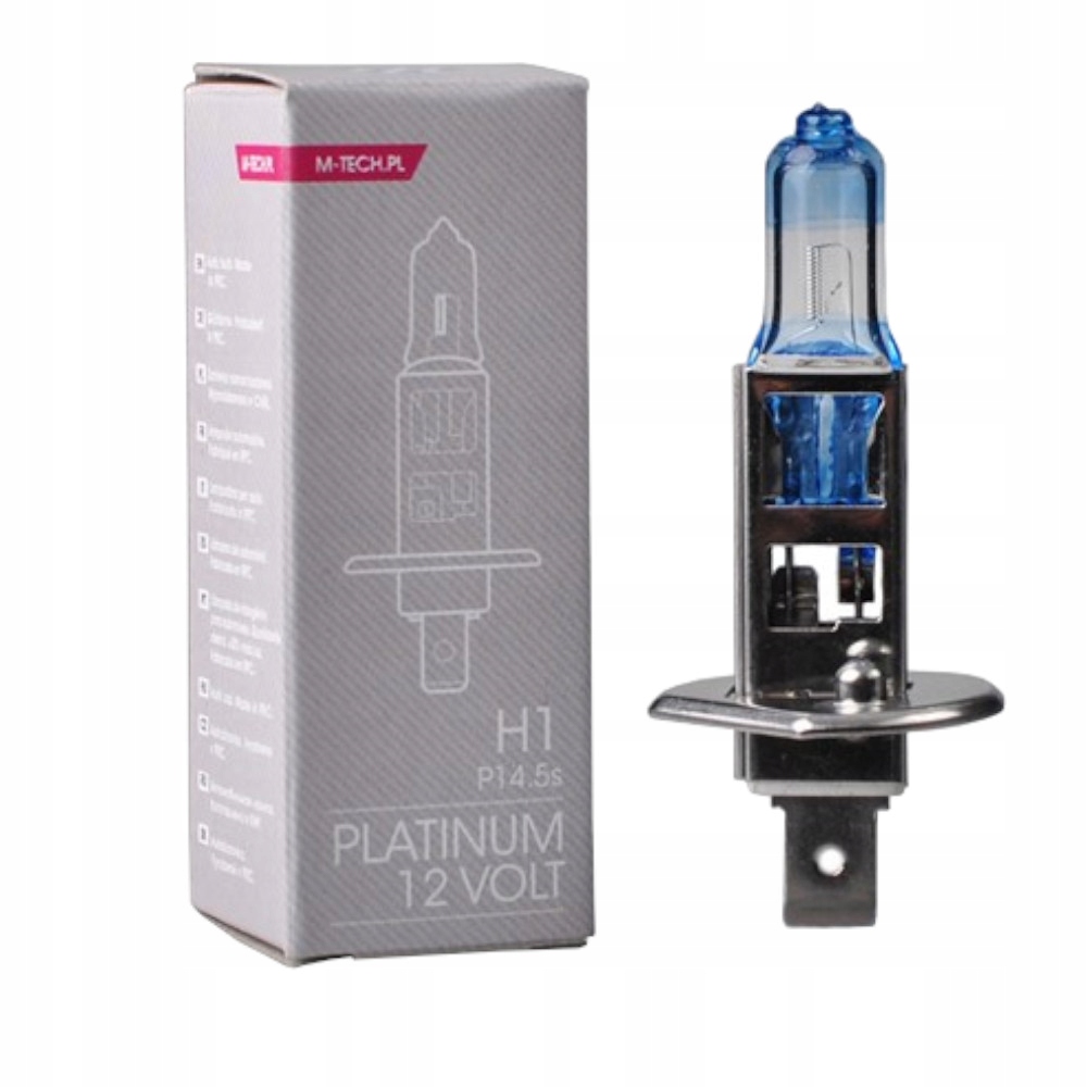

Żarówka H1 Platinum 12V 55W Plus 130% M-tech