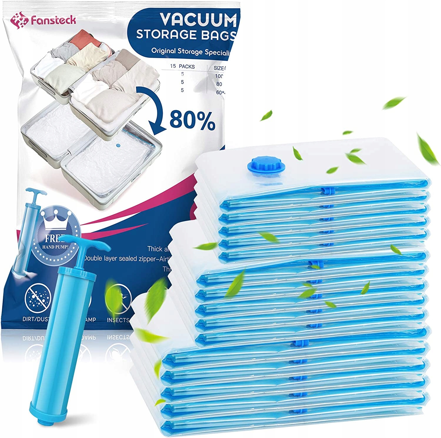 WORKI PRÓŻNIOWE DO PRZECHOWYWANIA UBRAŃ 15 POMPKA