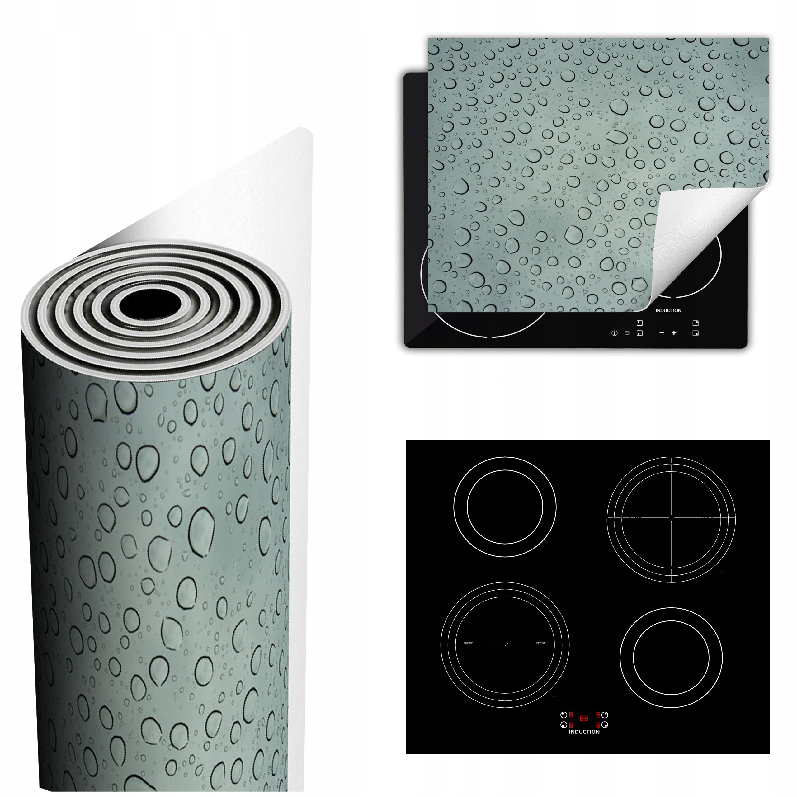 Ochranná Podložka Na Sporák Má Více Místa 60x52 šedá kapky