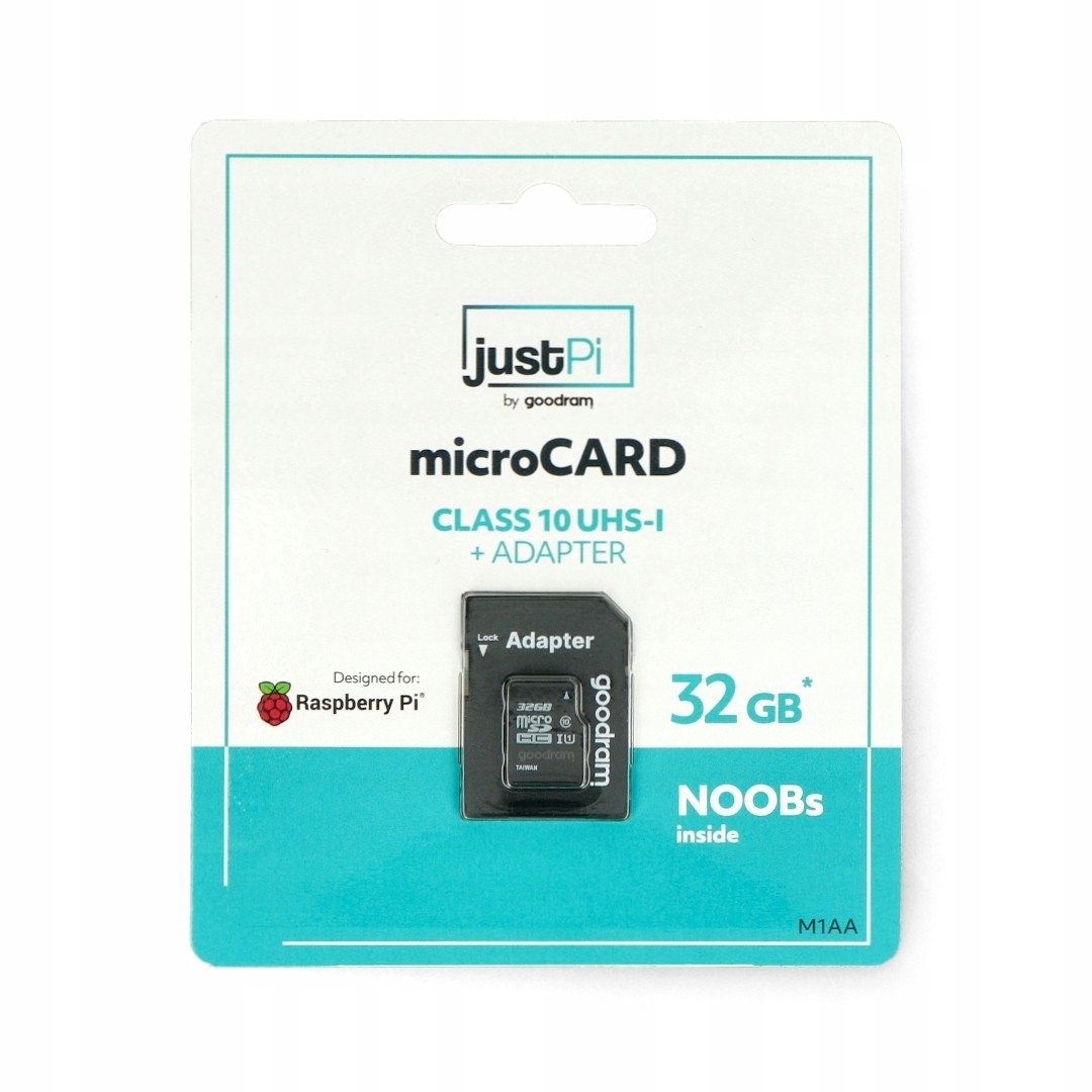 

Karta justPi microSD 32GB 100MB/s kl. 10 NOOBs RPi