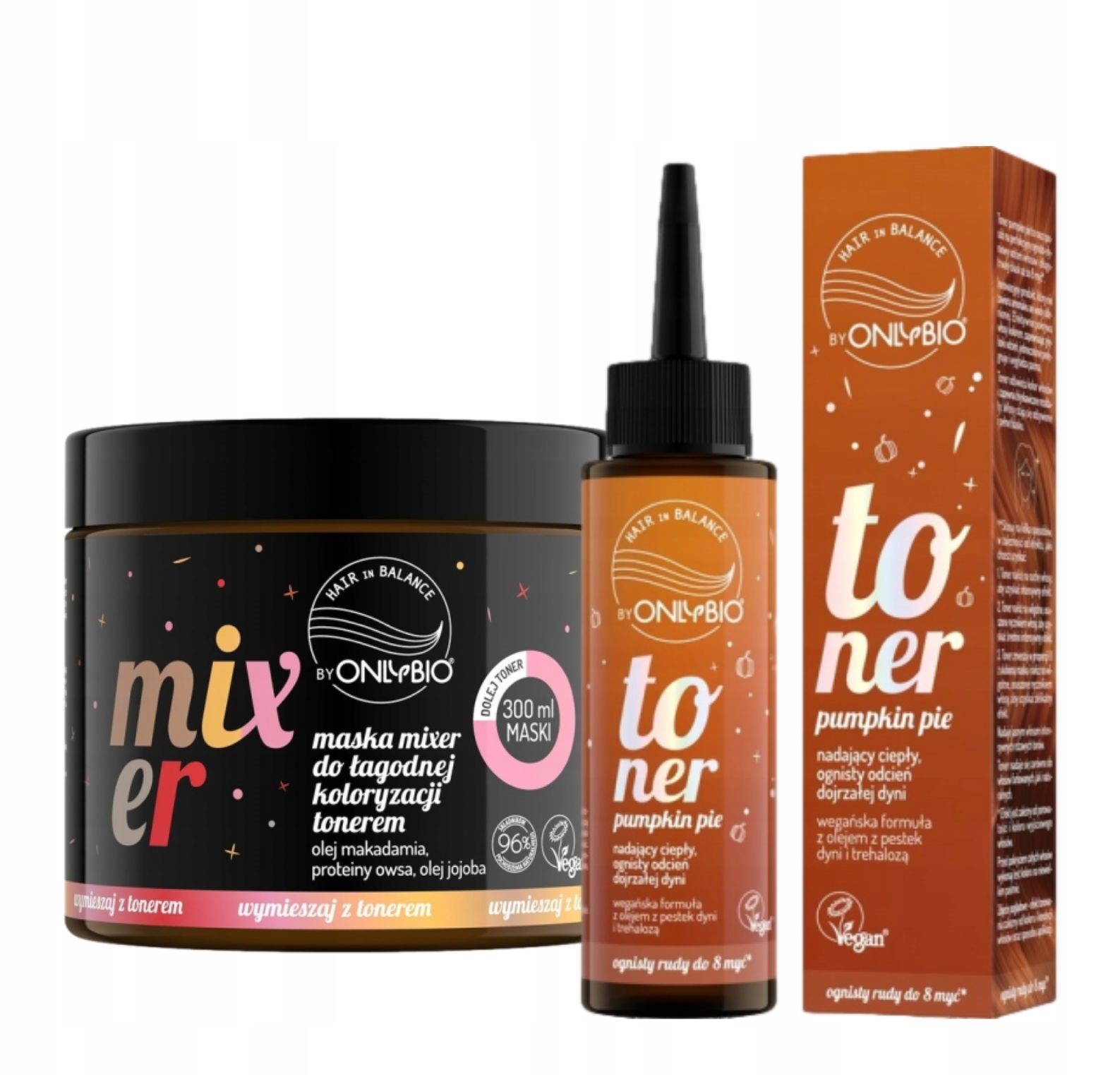 Onlybio Toner na vlasy Karamelová barva Maska Mixer Set