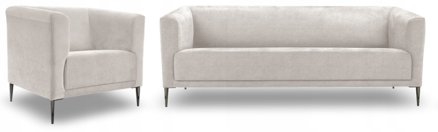 Sada Toledo Vena 7 béžová pohovka křeslo velur/velvet Výrobce Pl