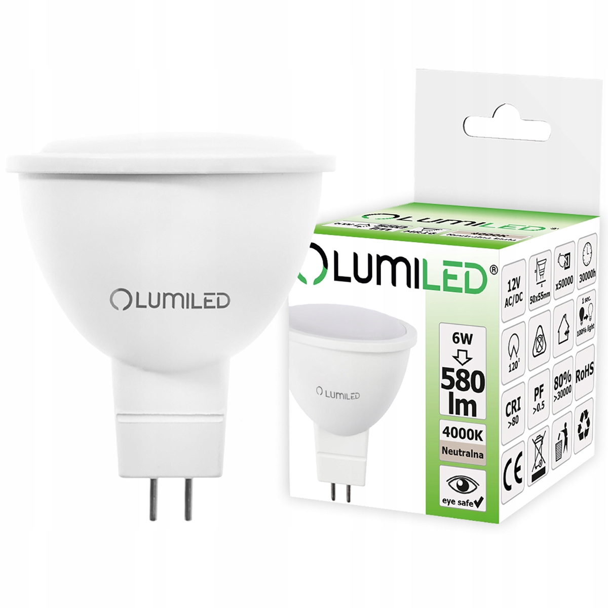 

Żarówka Led MR16 6W 60W 580lm 12V 4000K Lumiled