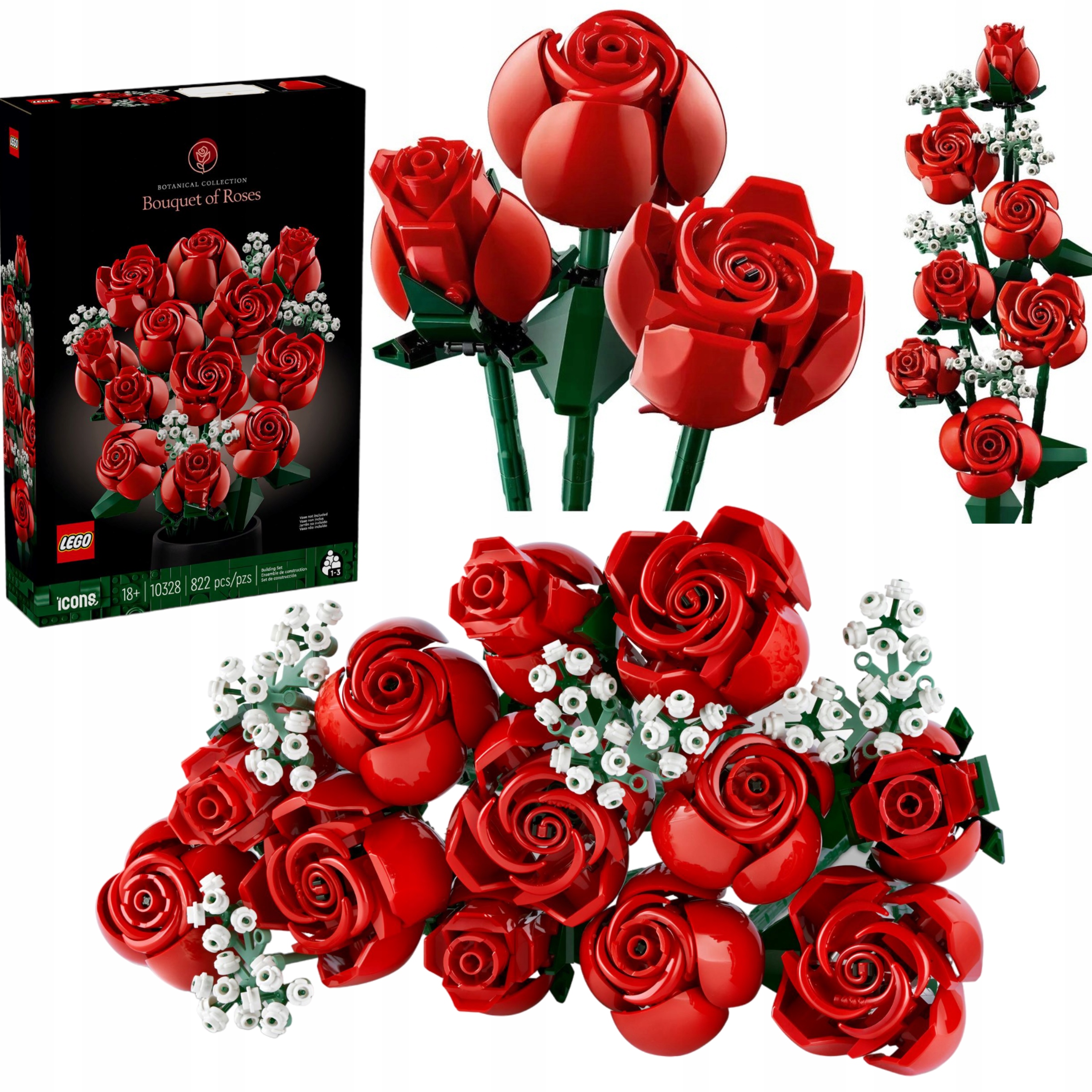 Lego Icons 10328 Kytice Růží Valentýnský dárek pro ni pro něj Růže