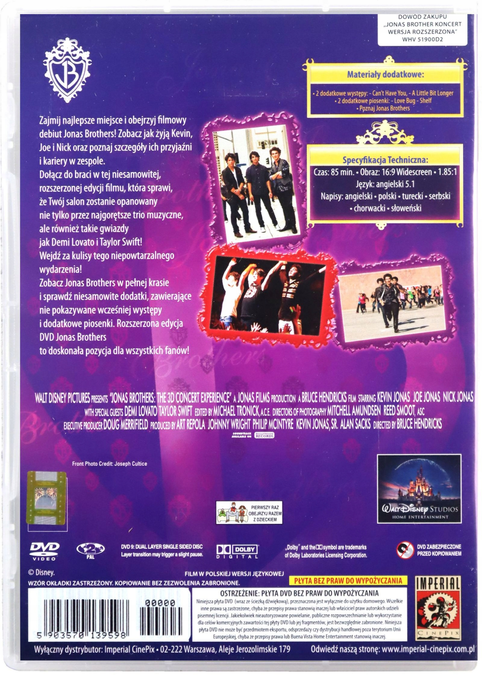 JONAS BROTHERS: KONCERT 3D [2DVD] Gatunek koncerty