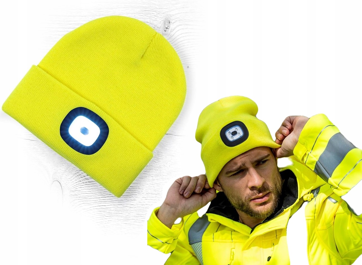 

Czapka Robocza Zimowa Z Latarką Led Usb Czołówka