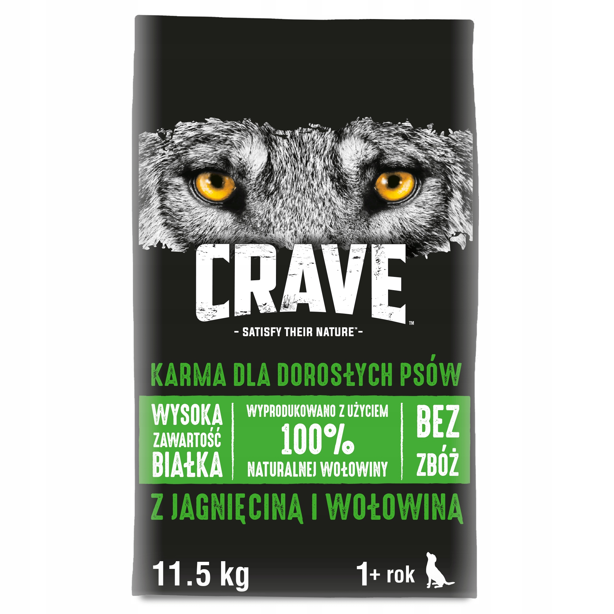 Levně Crave Adult krmivo pro psy, jehněčí a hovězí maso 11,5 kg