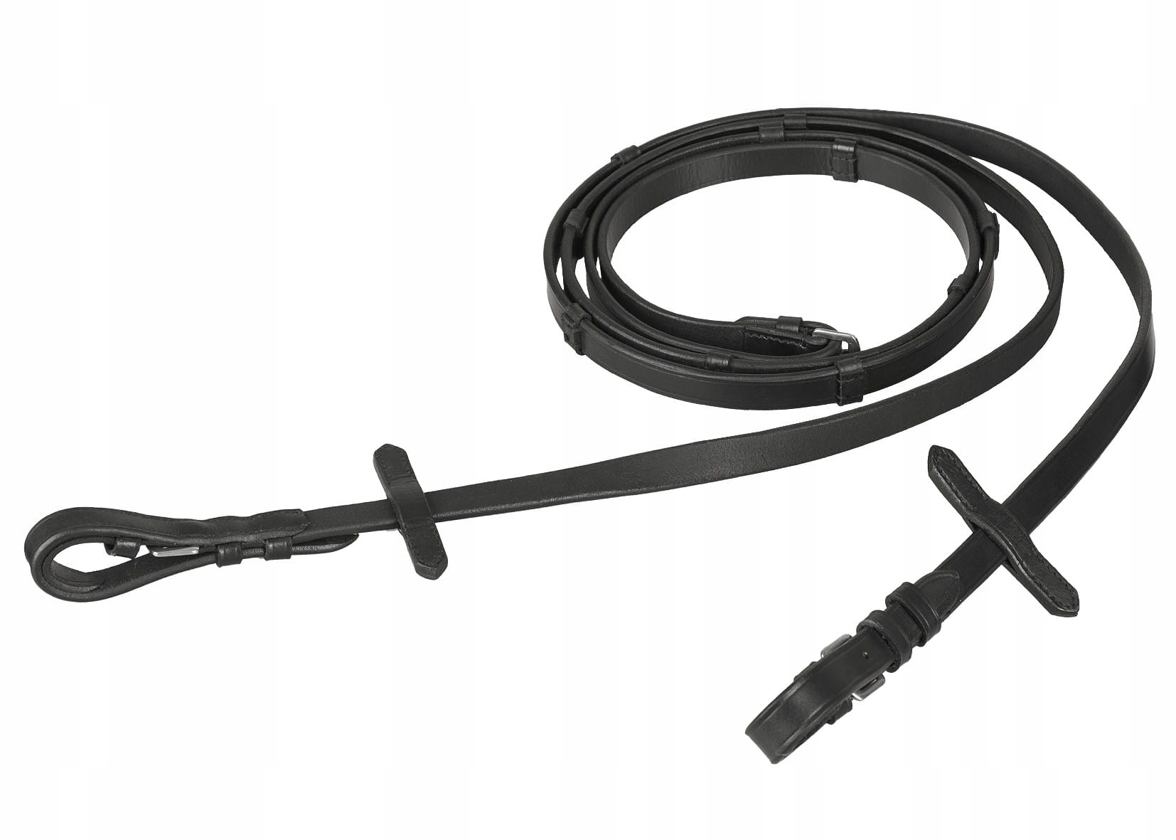 Wodze dla konia Start skórzane ze stoperami czarne Full