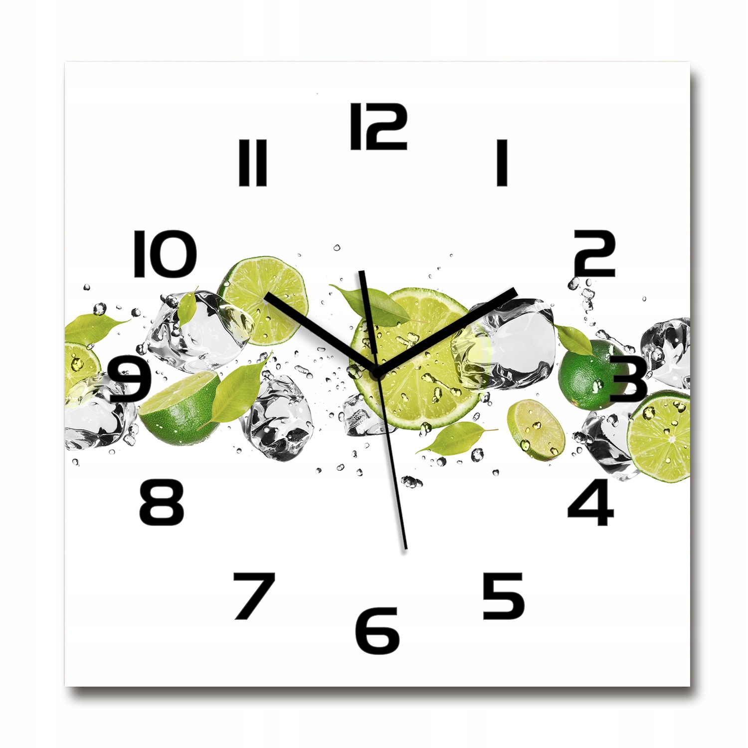 

Zegar ścienny ze szkła, duży Limonka i woda 60x60