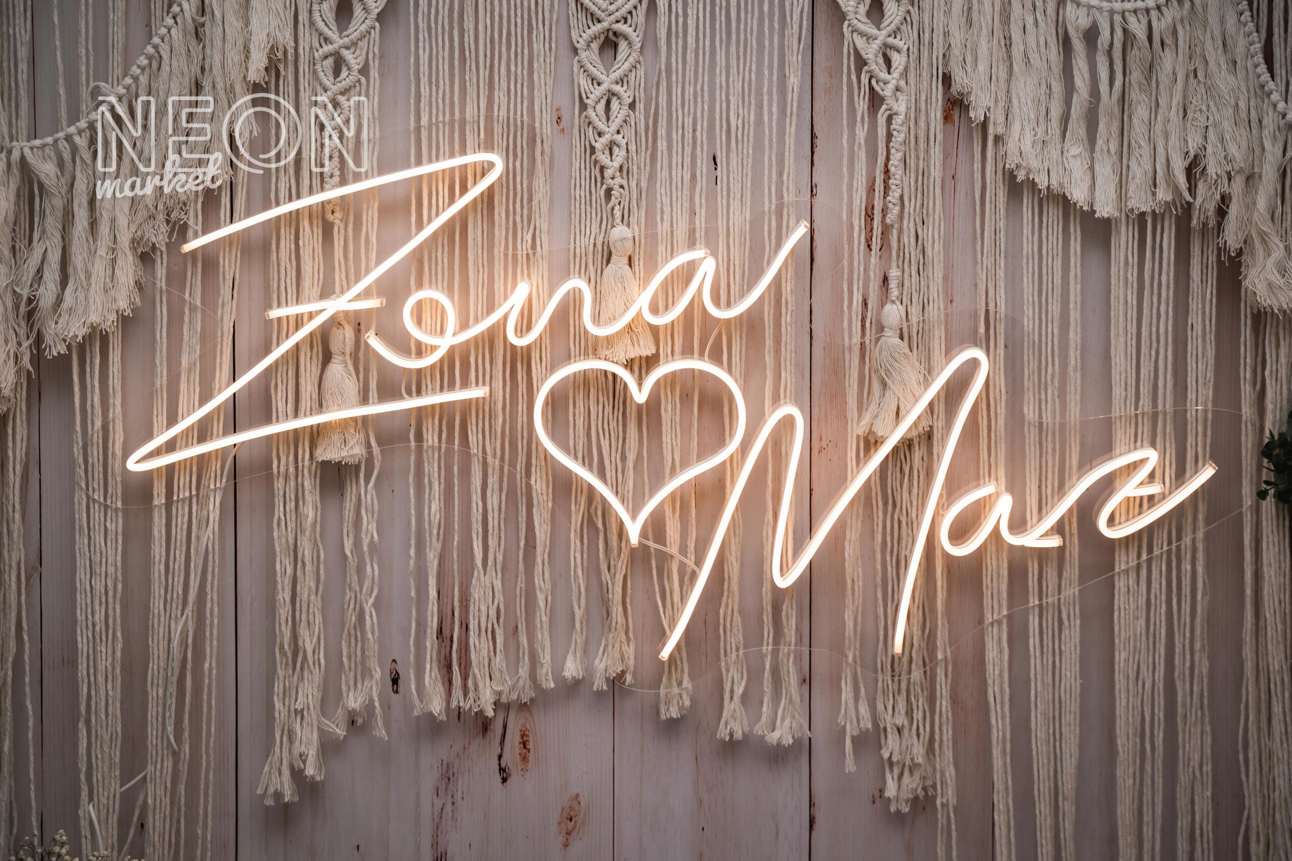 Żona mąż z sercem napis LEDOWY LED Neon LEDON Kod producenta 001