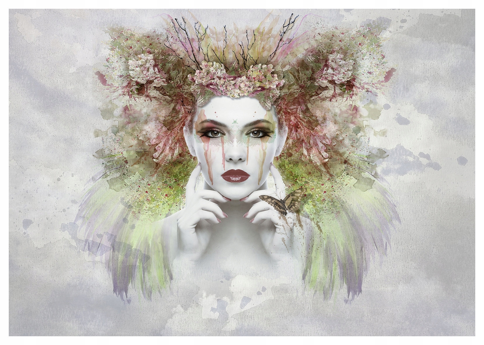 Vliesová fototapeta Kvetinový veniec snov motýľ 400x280 lepidlo