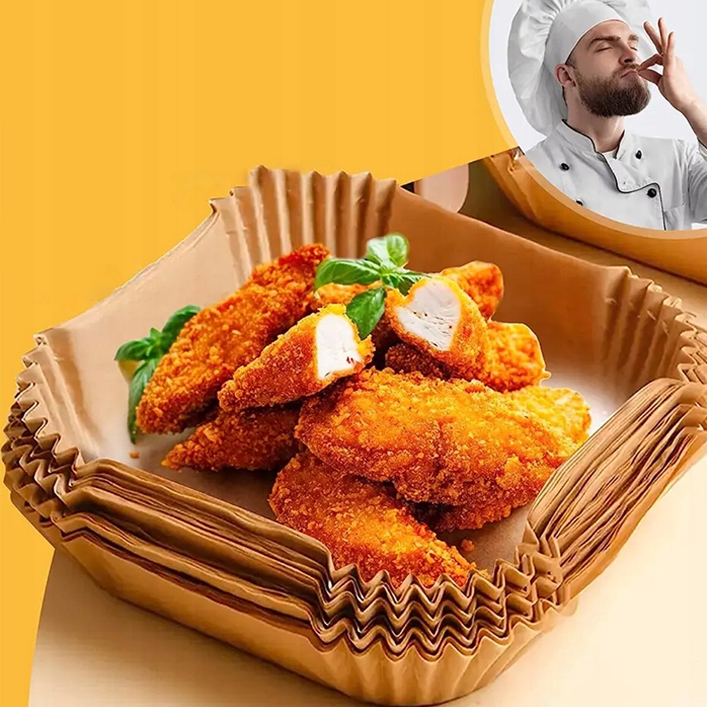 FRYTKOWNICA WKŁADKI PAPIEROWE BLACHA DO PIECZENIA NIEPRZYWIERAJĄCY 100 PCS Marka bez marki