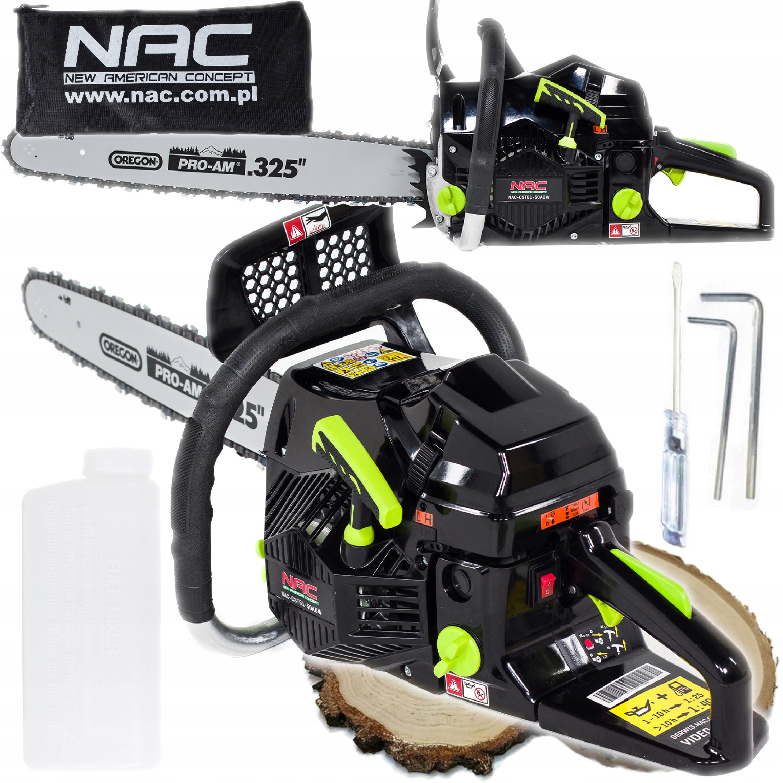 Piła Spalinowa Łańcuchowa Pilarka Nac 50 cm 61,5 cm3 2,85 kW Oregon Mocna