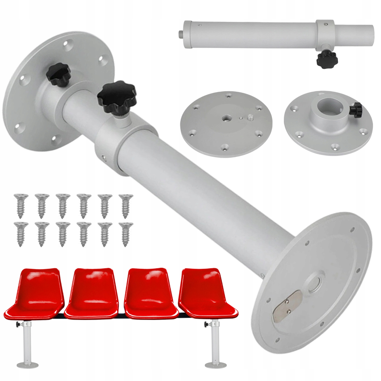 Držák Stolu Pro Obytný Vůz Hliníkový, Odnímatelný, Nastavitelná Výška 60 MM