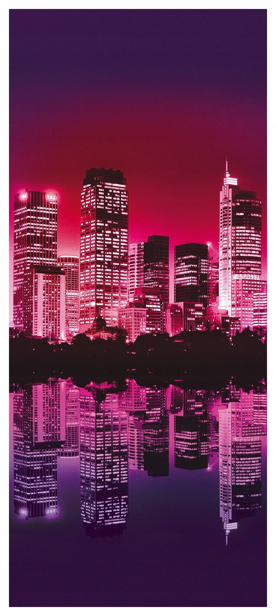 Samolepka Fototapeta Noční město v záři panoramatických světel 91x211