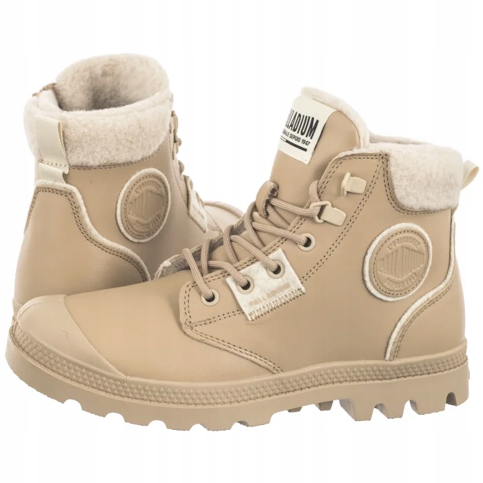 Dámské zimní kozačky Palladium Pampa Hi Snow Warm Beige béžové