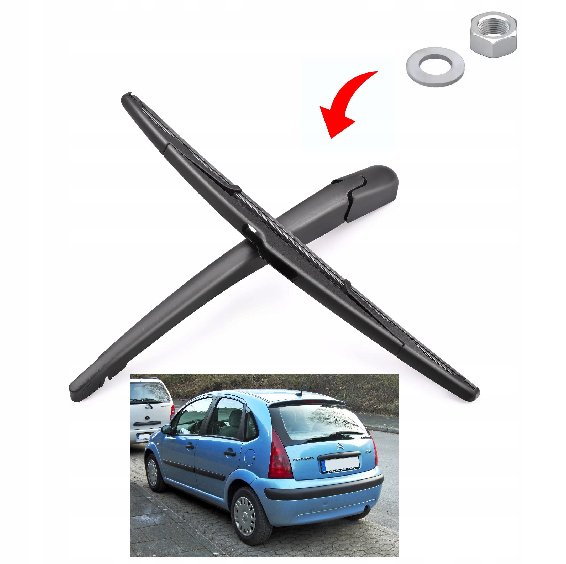 RAMIĘ + WYCIERACZKA TYŁ CITROEN C3 I 2002-2009