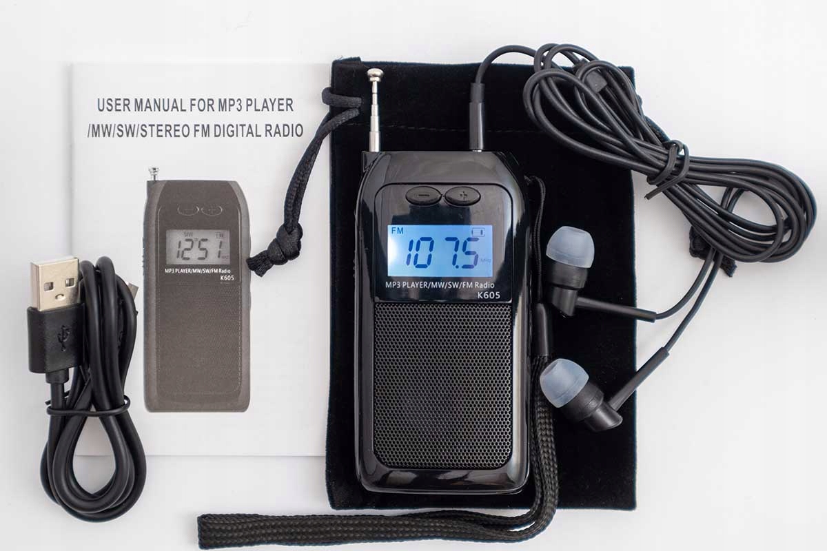 HRD-K605 Przenośny Odbiornik Radiowy MP3/FM/SW/MW