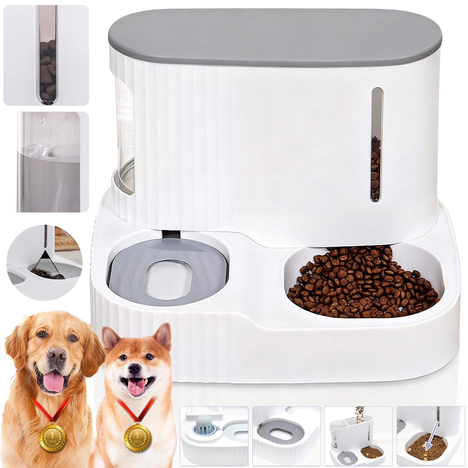 Výdejník Vody A Krmiva Pro Psa Kočku Automatická Miska Dávkovač Napáječka 2V1