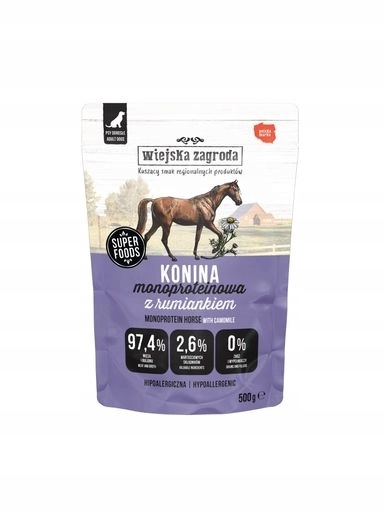 4x Wiejska Zagroda Krmivo pro psy Monoproteinové Konina 500 g