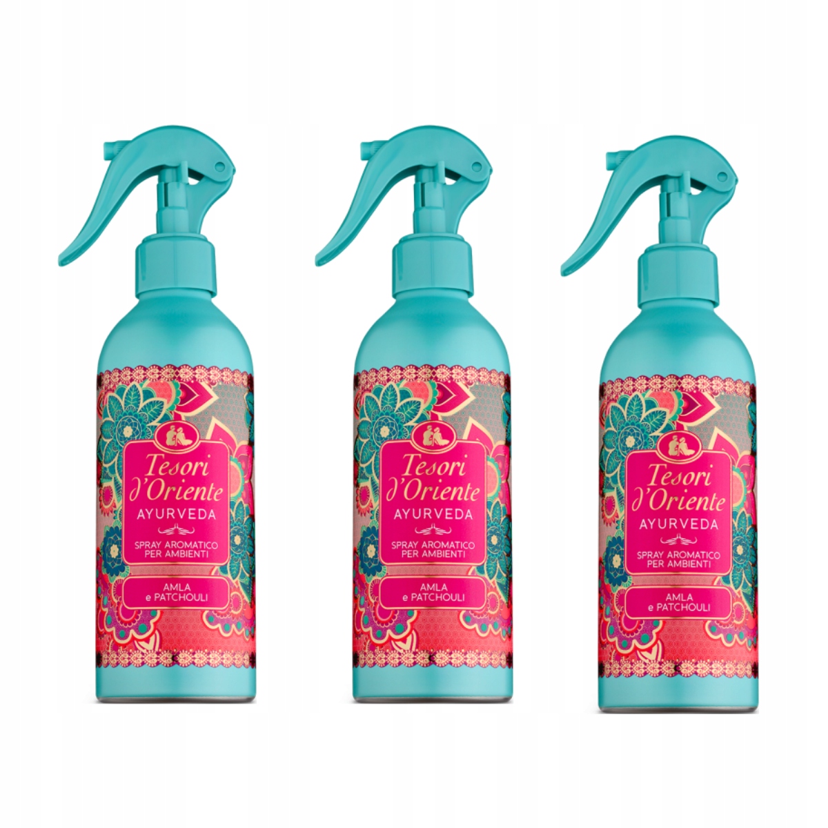 Levně Tesori Ayurveda 3 x osvěžovač vzduchu sprej 250 ml Amla, Paczula