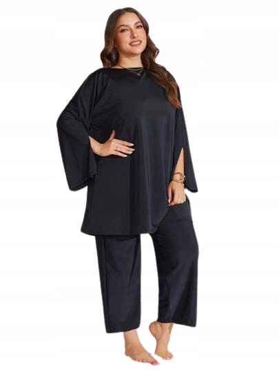 Shein Burkini Černý Komplet Plus Size Halenka Kalhoty 50 1JB