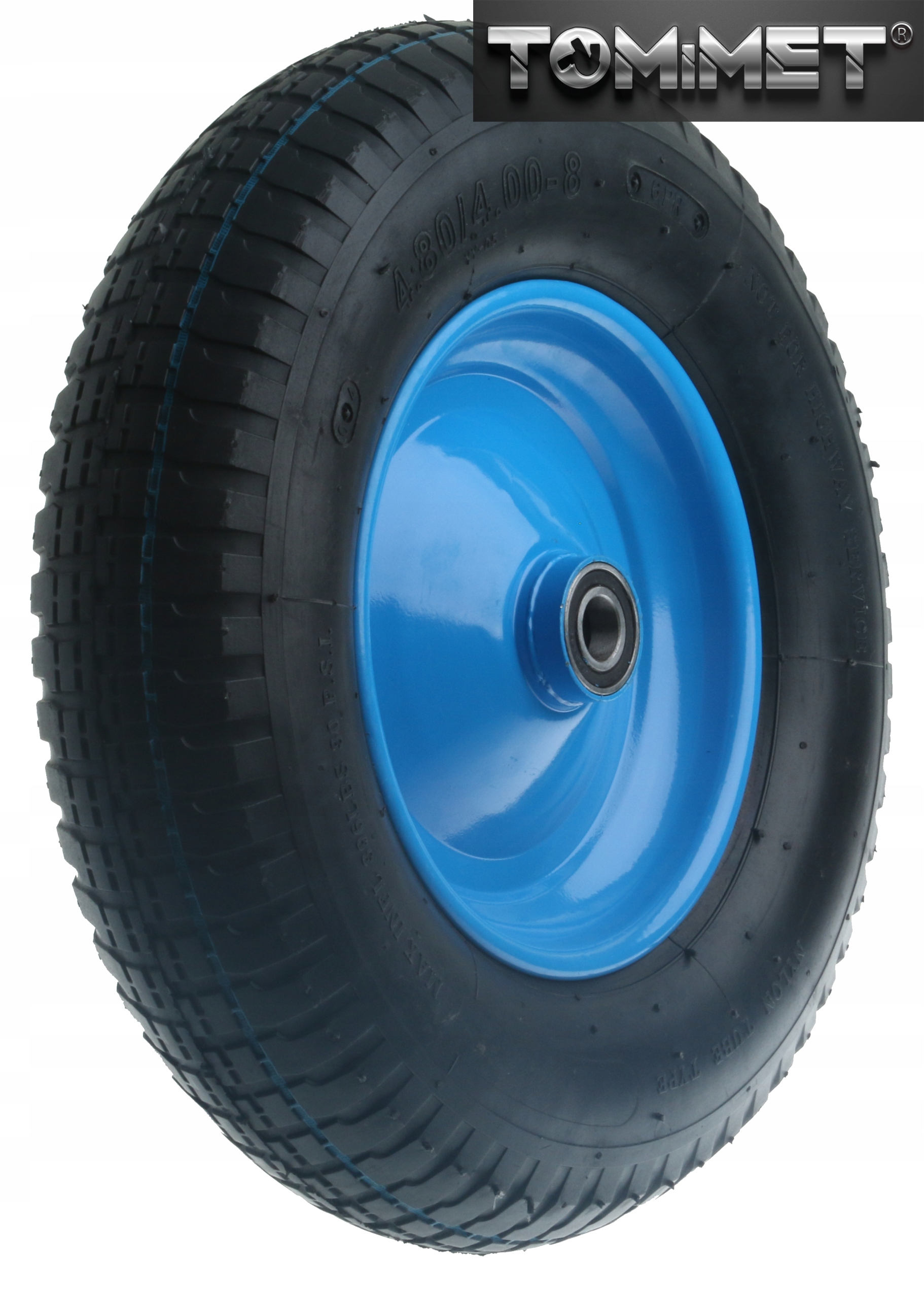 KOŁO KÓŁKO DO TACZKI TACZEK 4.80/4.00-8 MOCNE 6PR 4.00-8 OŚ 20 MM Marka TOMiMET