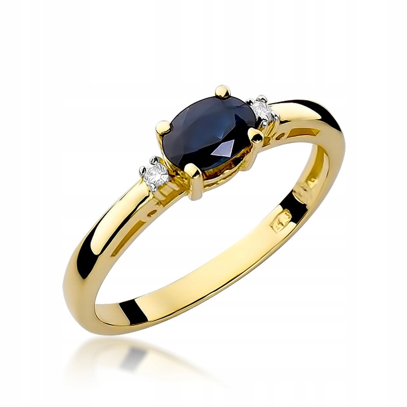 Zásnubní prstýnek ze zlata 585 Safír 0,70ct brilianty