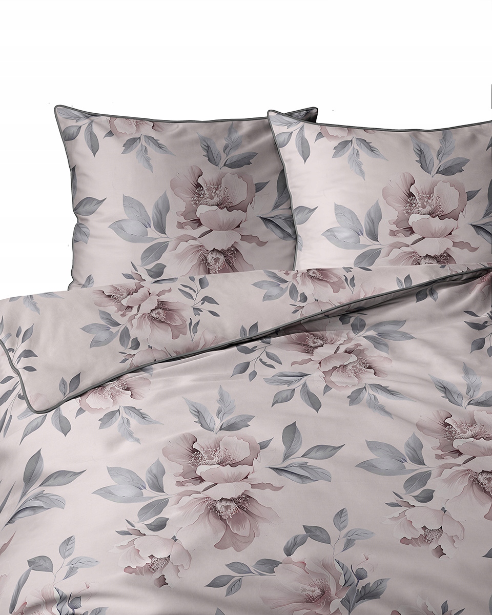 Pościel bawełniana z perkalu z lamówka 220x200 Lame Percale Perkal kwiaty