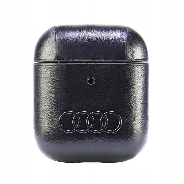 Etui Do Airpods Audi Leather Big Logo Czarne Cover Case Futerał Pokrowiec