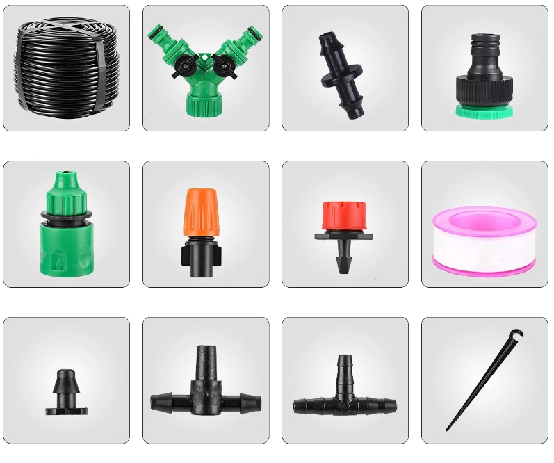 ZESTAW NAWADNIANIA KROPELKOWEGO Roślin SYSTEM AUTOMATYCZNY 103el 20m #007 Marka inna