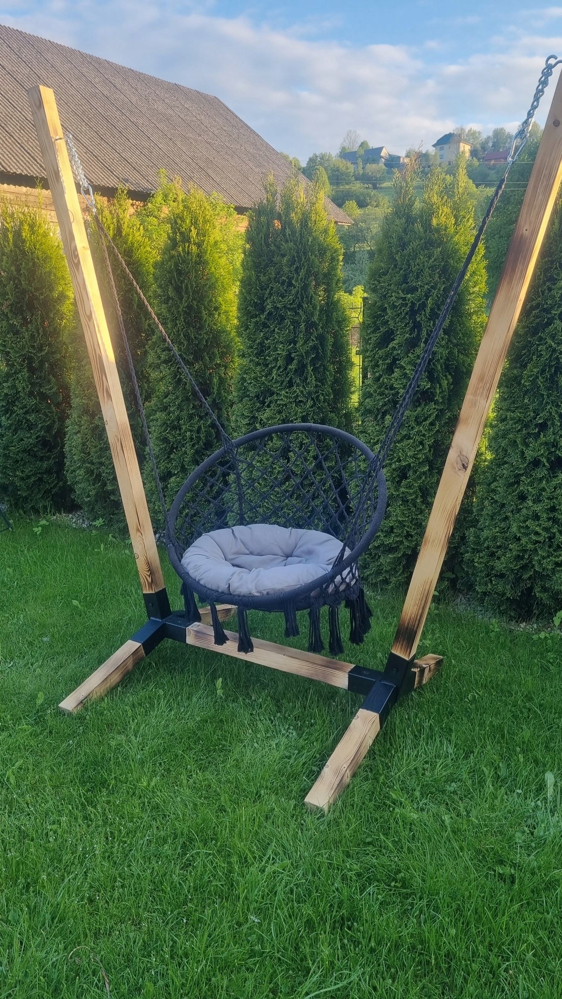 Rošt na hojdačku 4V1 pre záhradný pozemok 220KG Bocian Deti Hamak Kokón