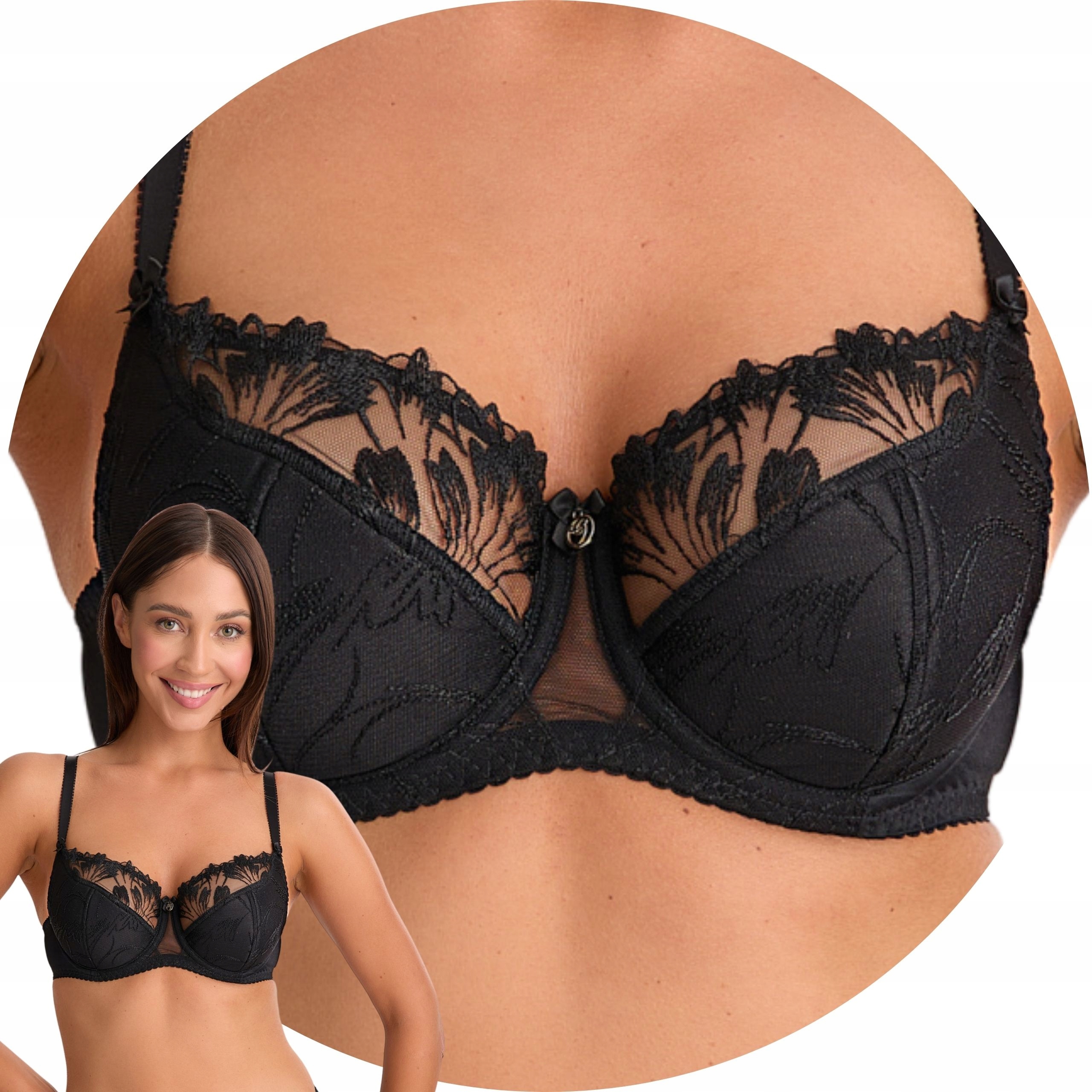 Gaia 1302 Paris Polovyztužená podprsenka Semi Soft černá 90B