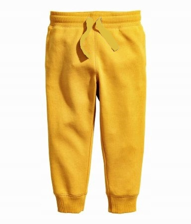 

Nowe H&m spodnie dresowe żółty miodowy 110