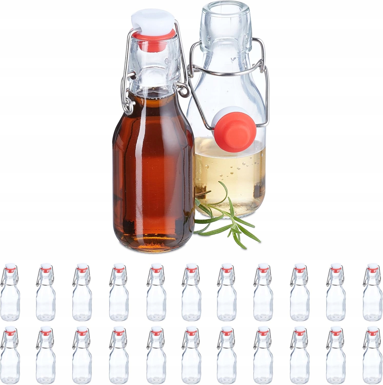 Skleněné Lahve S Klipem 24 Ks 100 ML Na Likér, Olej, Ocet, Sada