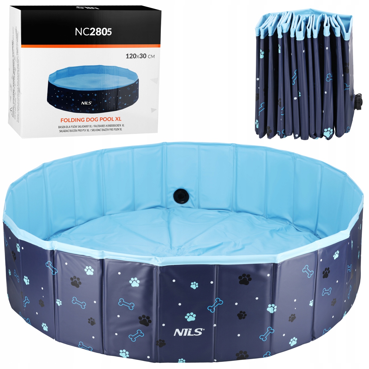 Levně Bazén Pro Psa Zvířata Skládací Zahradní Velký 120x30cm Kotec Do Koupele XXL