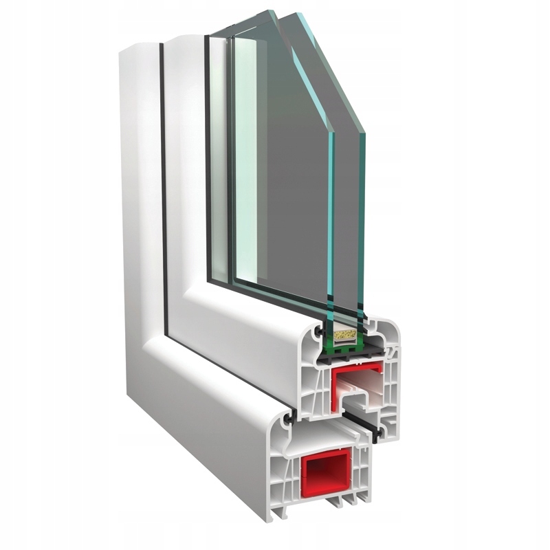 Okno PCV PCW 6-kom Złoty dąb RU+R 1365x835 140x90 Materiał plastikowe