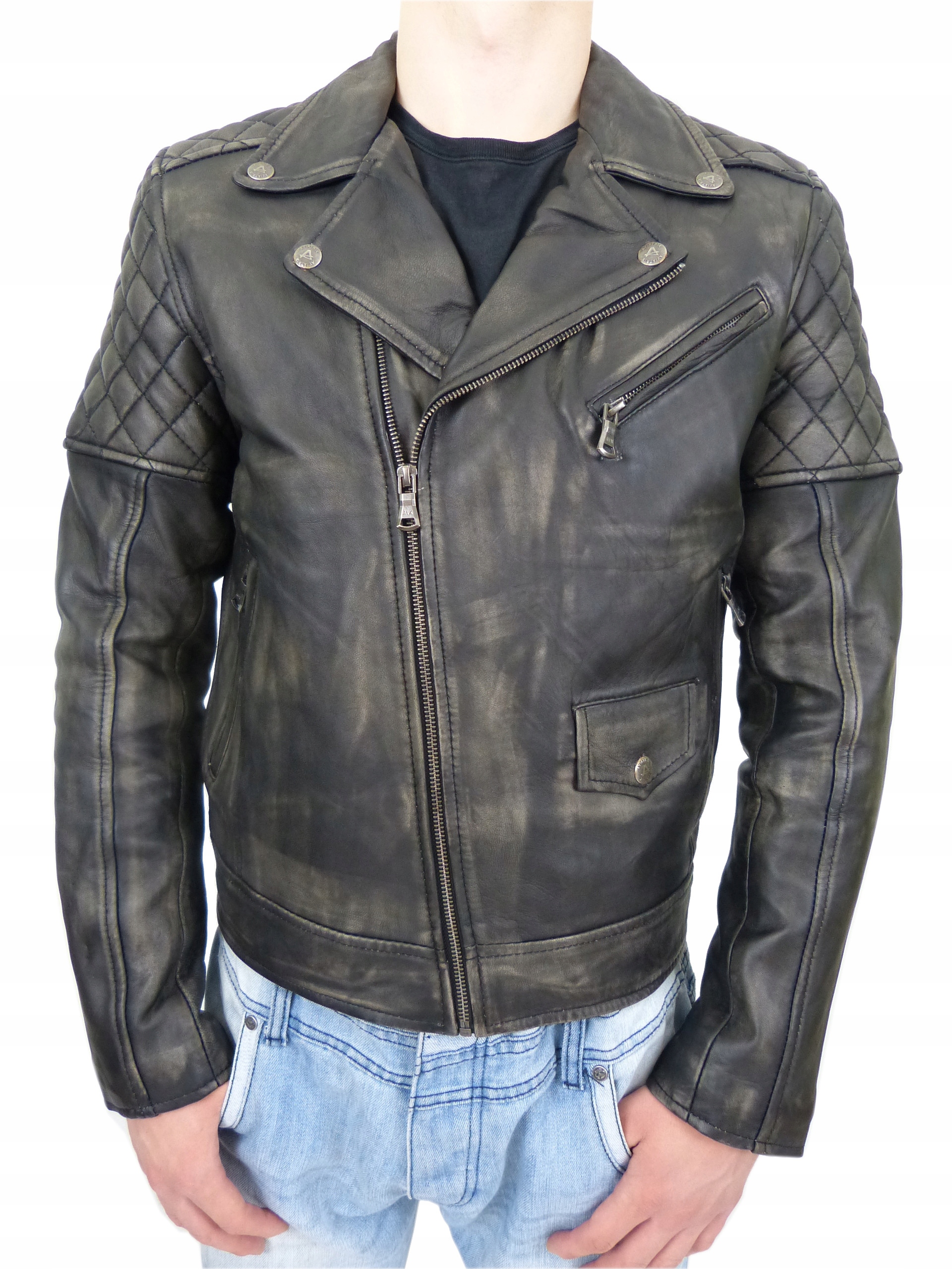 KURTKA SKÓRZANA RAMONESKA MĘSKA 22296 SOFT L