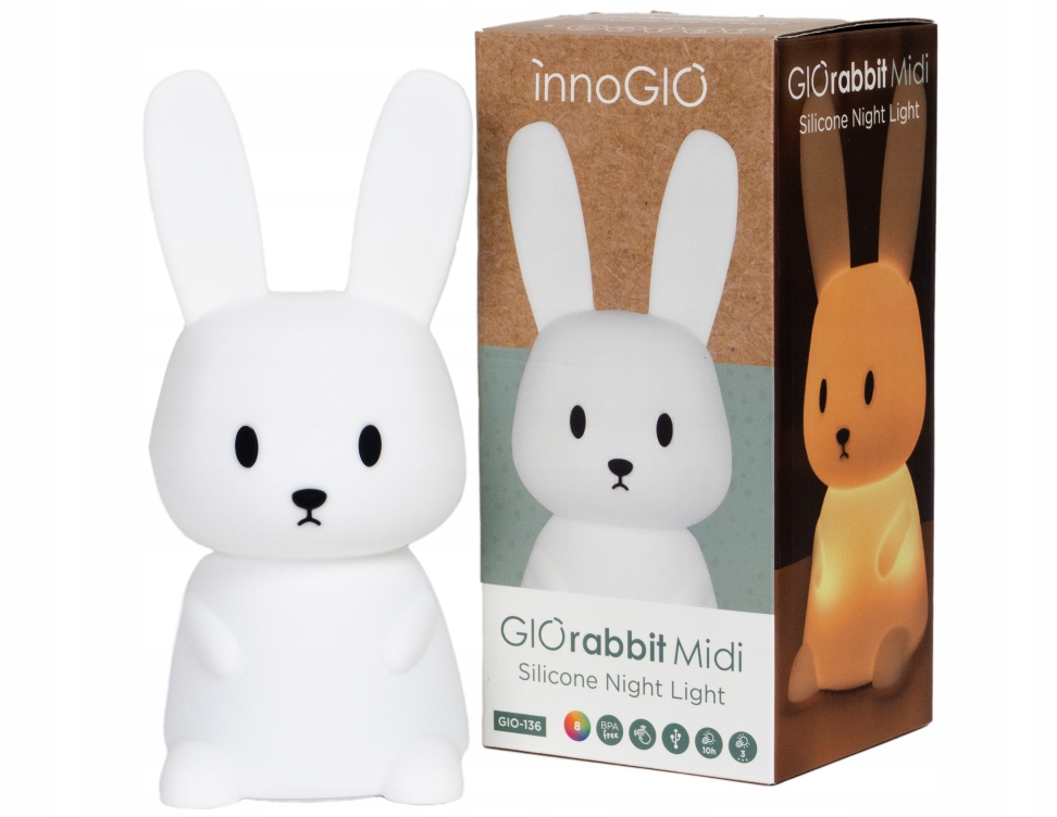 

InnoGIO Silikonowa lampka nocna Led królik midi
