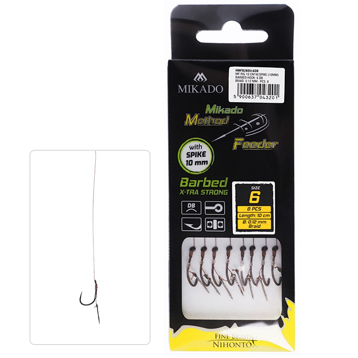 MIKADO PRZYPON DO METODY Z IGŁĄ I PLECIONKĄ DB NR 10 OPK 8 SZT