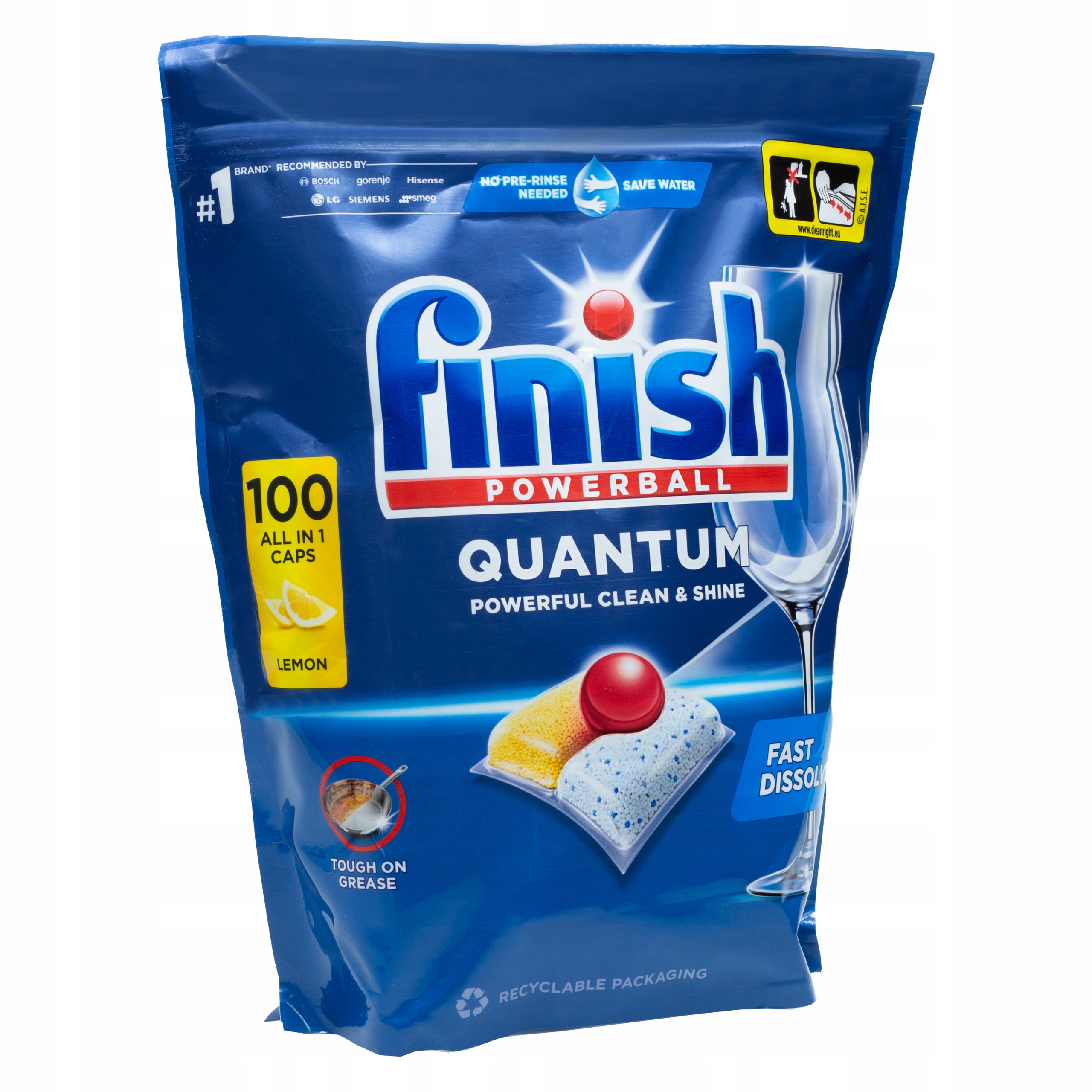 Levně Kapsle do myčky nádobí Finish Quantum All in 1 Tablety 100 ks Lemon