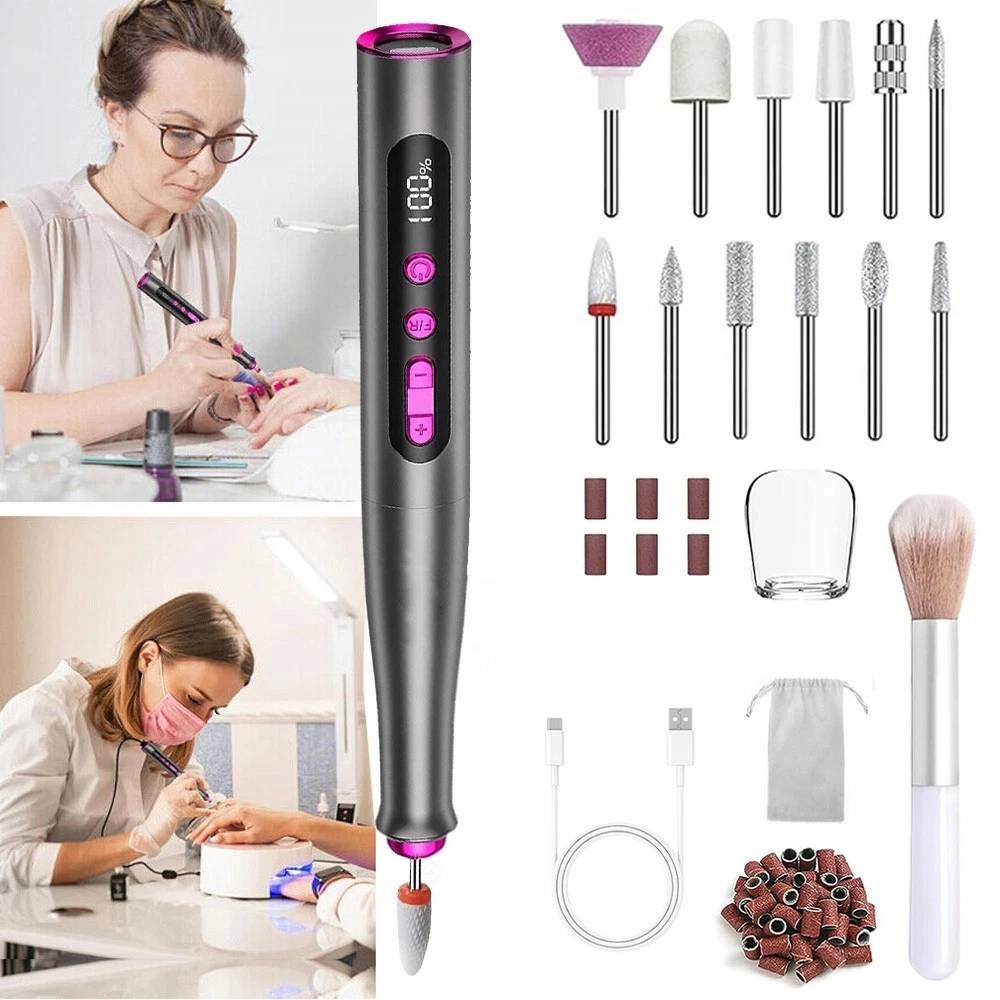 Bruska Na Nehty Mini Pen pro manikúru a pedikúru Frézy