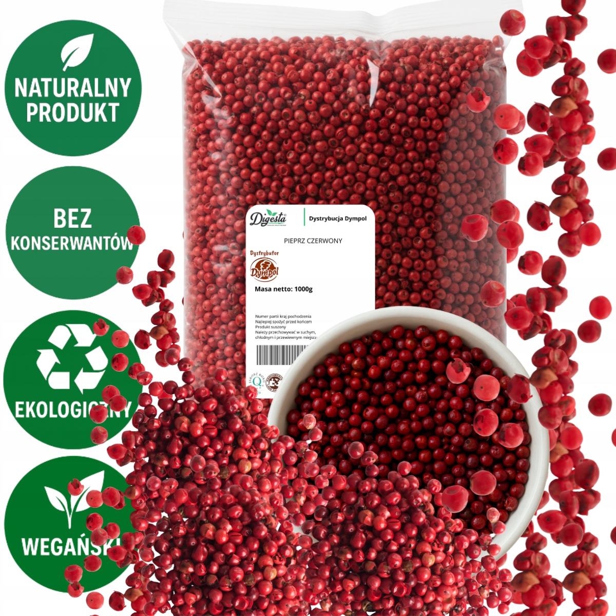 Pepř Červené Zrno přírodní aromatický vysoká kvalita Premium 1 kg