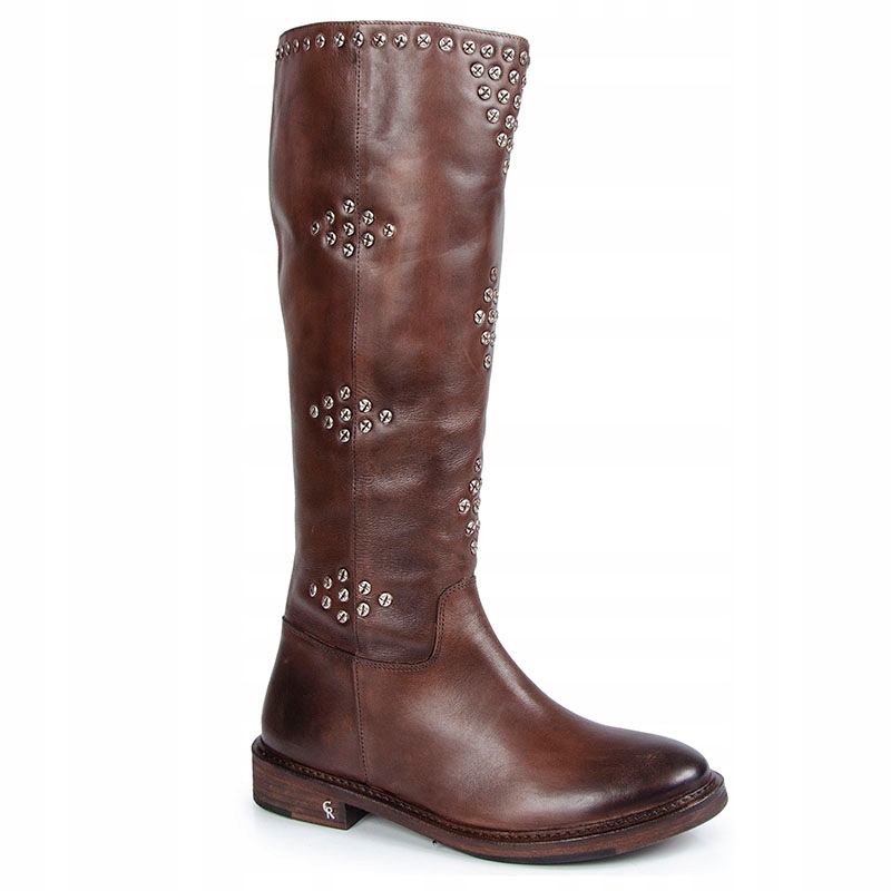 CARINII B9853 KOZAKIn OFICERKI SKÓRA LICO BRĄZOWE 38