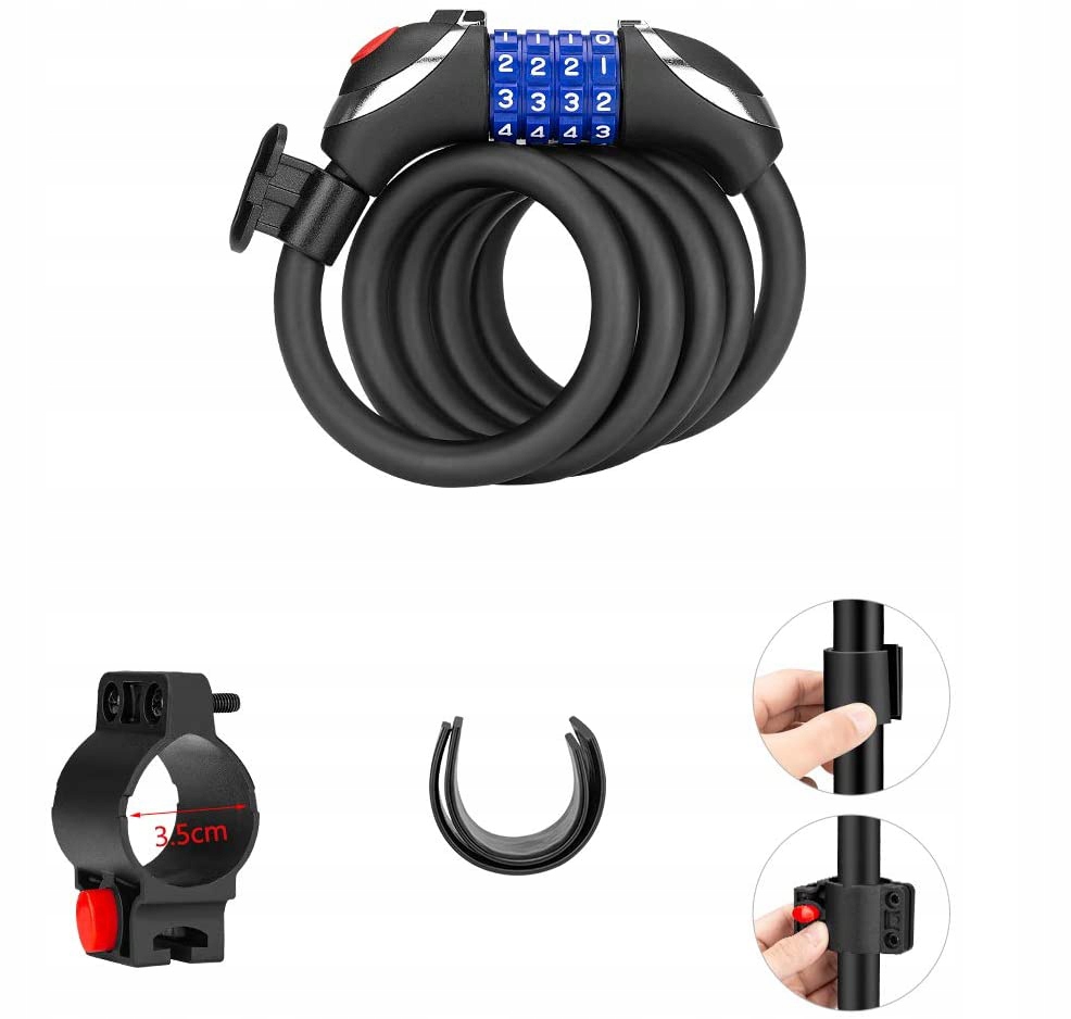 LED BLOKADA ROWERU SOLIDNE ZAPIĘCIE ROWER NA SZYFR Marka Inna marka