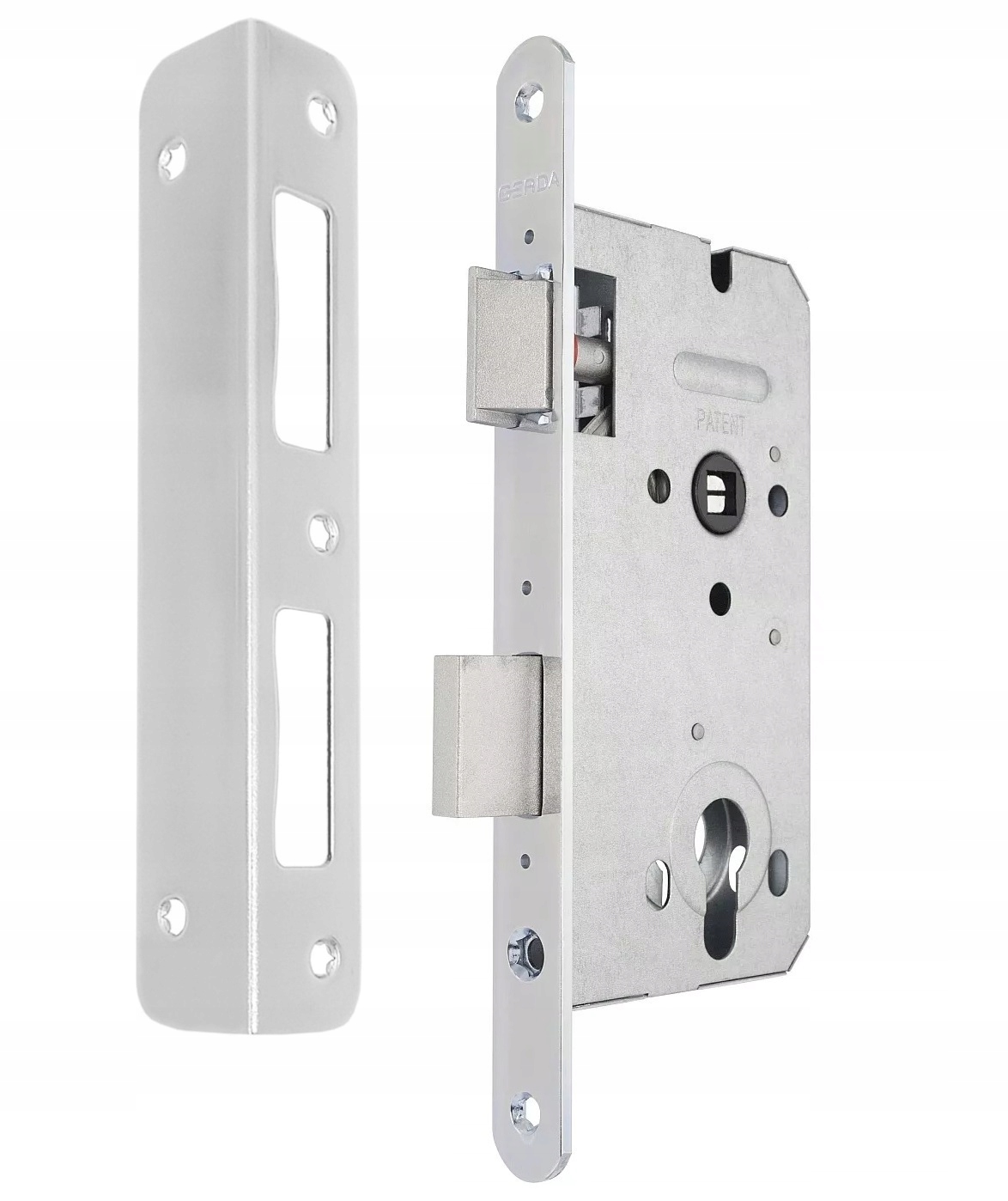 

zamek Gerda 72/50 na wkładkę srebrny obejma