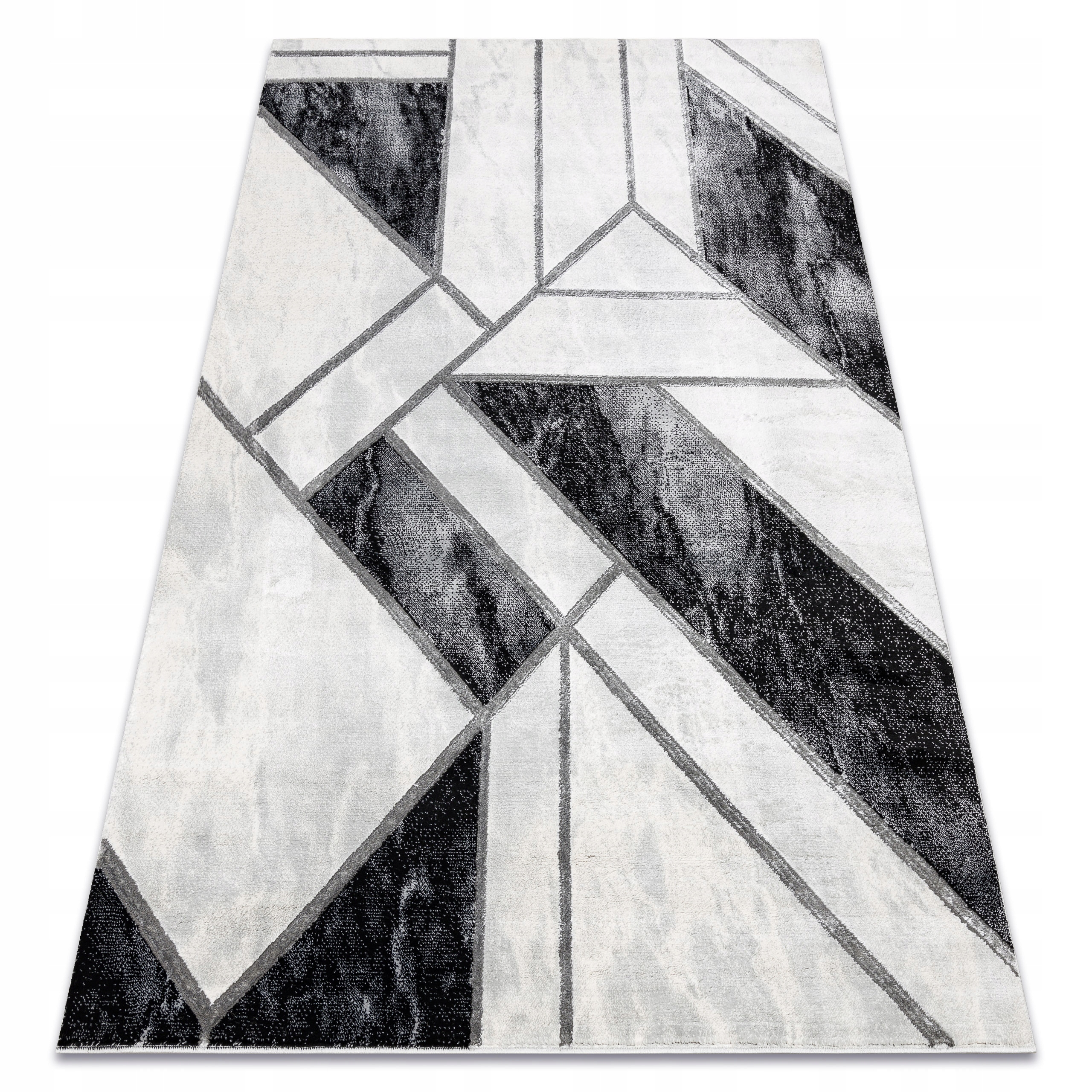 Stylowy Dywan 280x370 Geometryczny srebrny #AF783