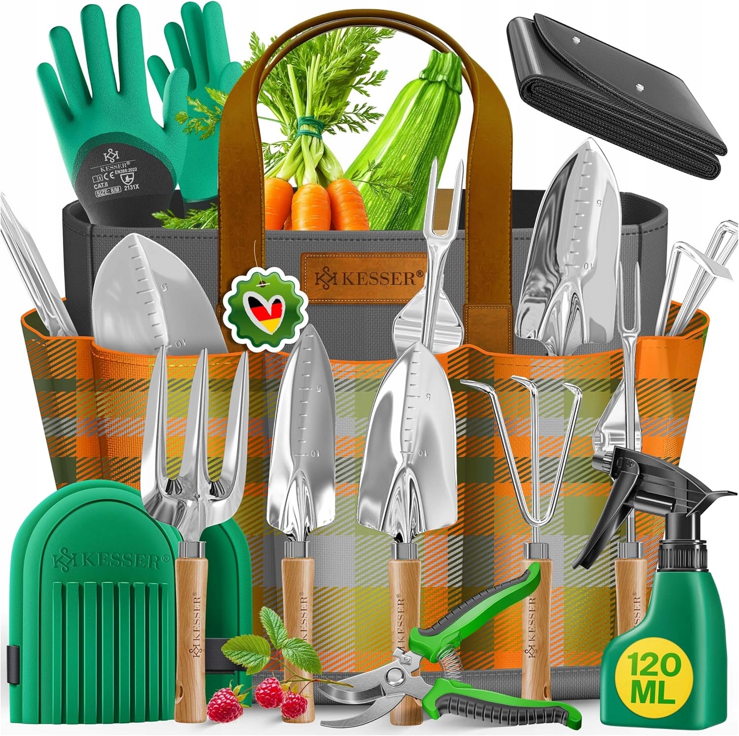 Kesser Sada Záhradného Náradia 10v1 Taška Rukavice Nožnice Podložka
